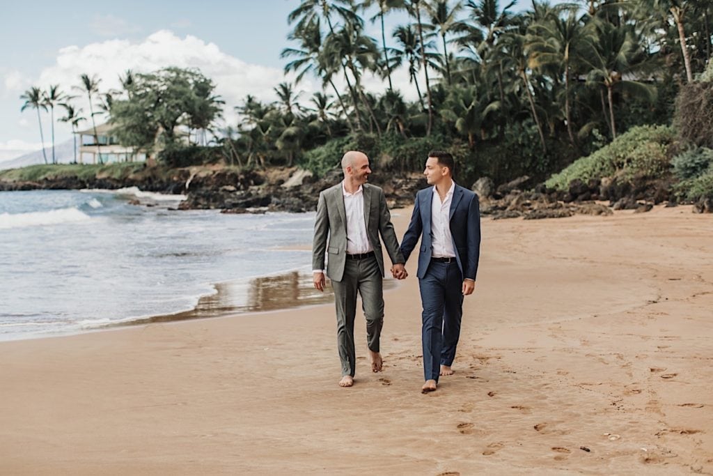 Maui LGBTQ Wedding in Kihei Wailea couple married on the beach
