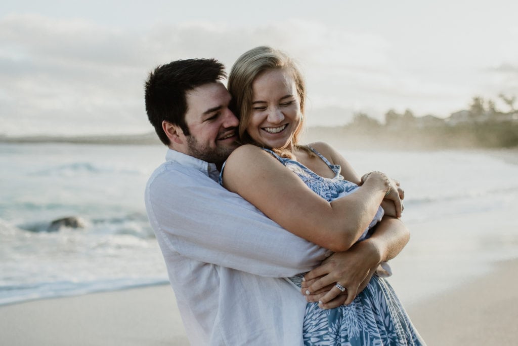 Maui Engagement Photos couple cuddling elopement