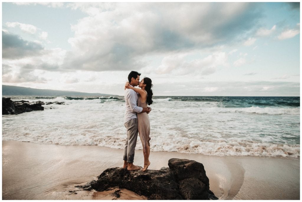 Maui Engagement photos in a jungle couples photo session in Lahaina Kaanapali