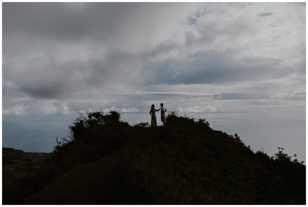 Adventurous Maui Engagement Photo Session couple hiking in Hawaii for pictures