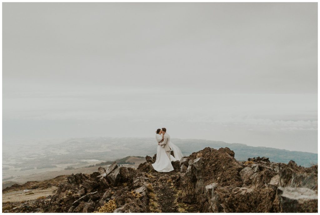 Haleakala Adventurous Elopement Wedding Couple getting married in Maui Hawaii