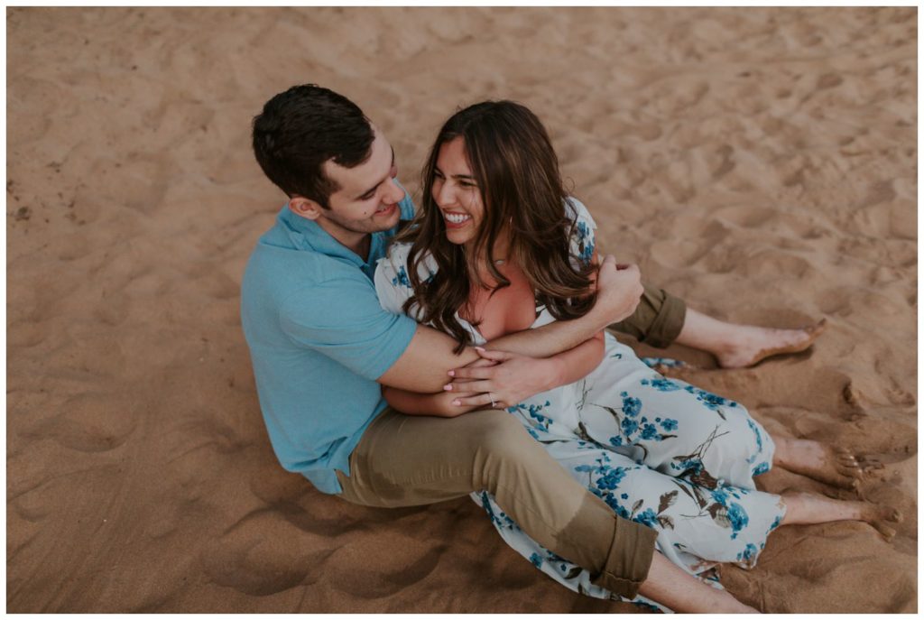 Maui Beach Engagement Photos couples on the sand proposal