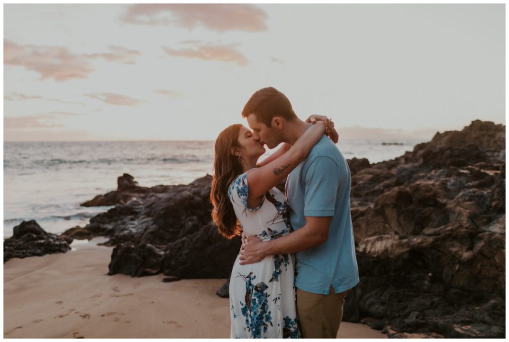 Maui Beach Engagement Photos couples on the sand proposal