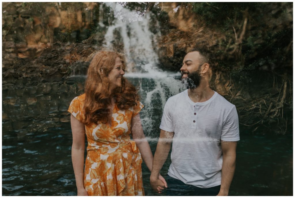 Maui anniversary couples waterfall photos