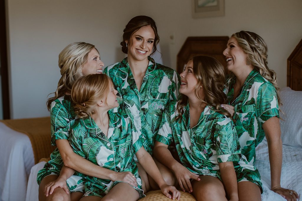 Bride with Bridesmaids before getting ready