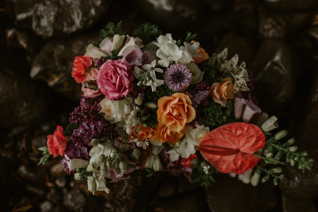 Detail shot of colorful bouquet