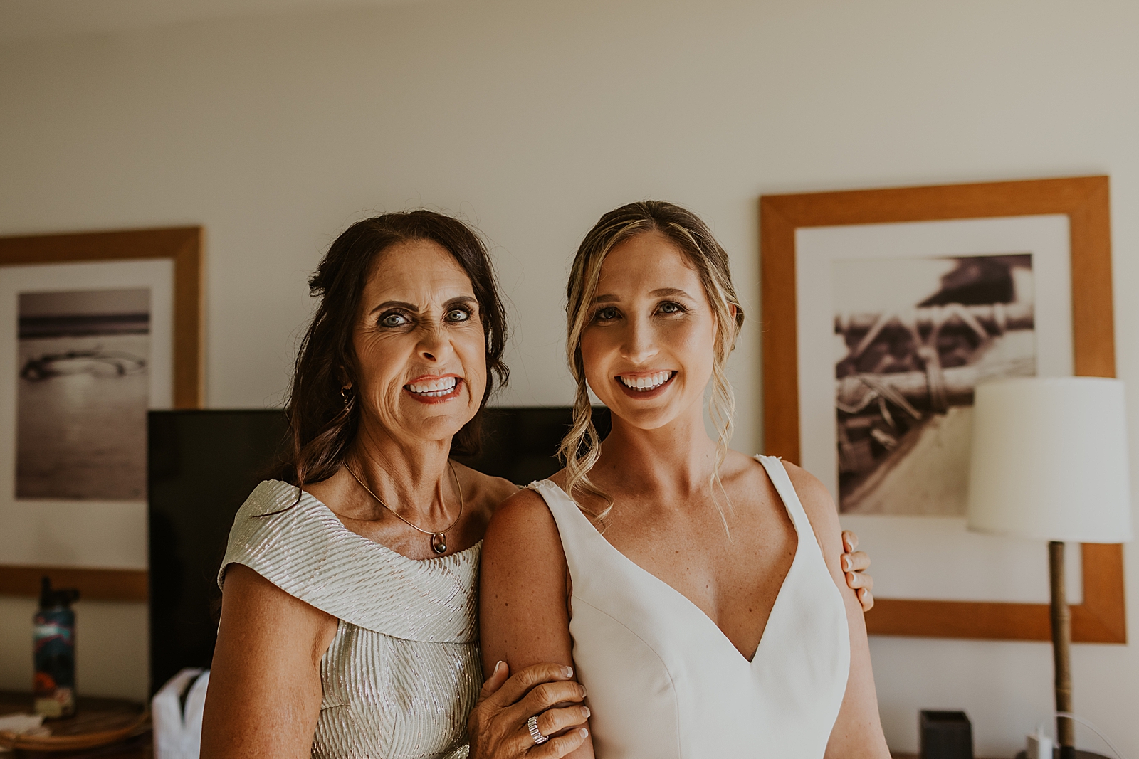 Portrait of Bride and Mother getting ready