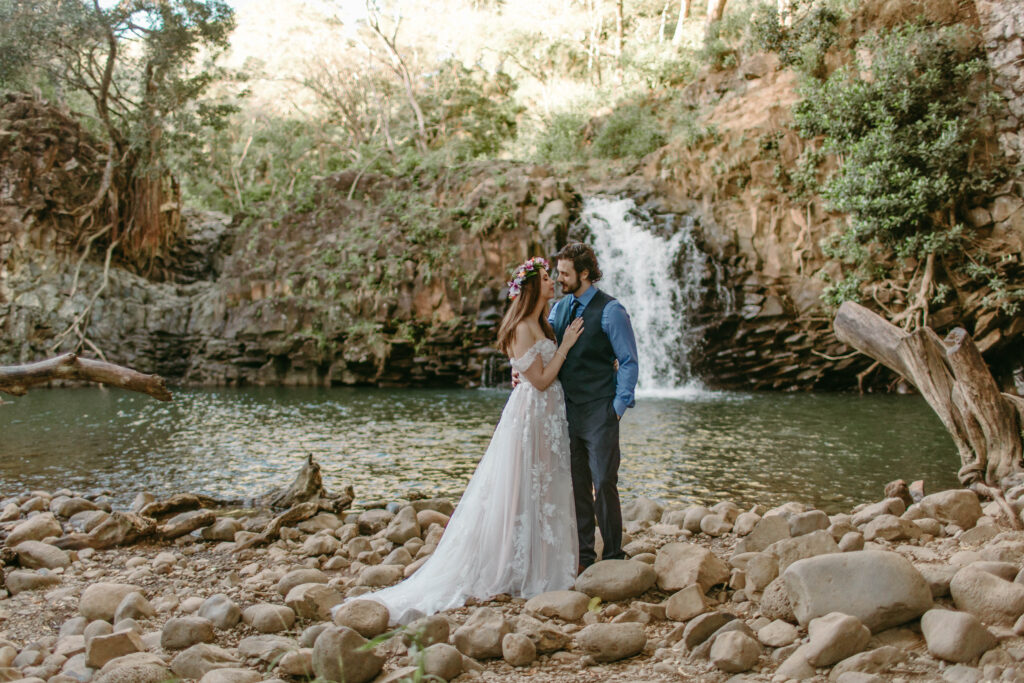 Brandon Kelsey Maui Waterfall wedding Twin Falls maui