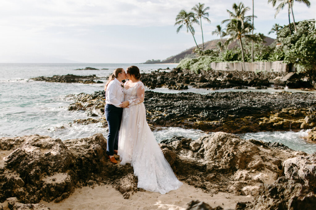 Brittany and Kassidy Makena Cove Maui Elopement Wedding 